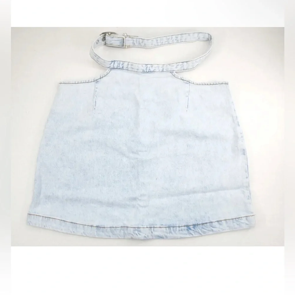 We wore what denim cut out mini skirt Light Denim Skirt Indigo Confort ($69) M